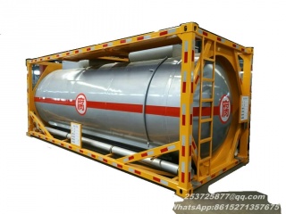 Recipiente amarelo 20ft do tanque de fósforo de aço inoxidável com sistema isolado aquecimento