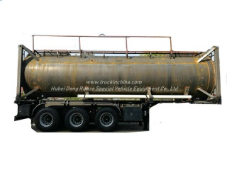 30FT UN1789 ácido clorídrico ISO tanque recipiente 26KL -28KL aço tanque LDPE alinhado 16mm